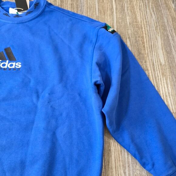 Adidas EQT Equipment Crew Sweatshirt Washed Fleece Men's Large Royal Blue JC8223 - Picture 4 of 9